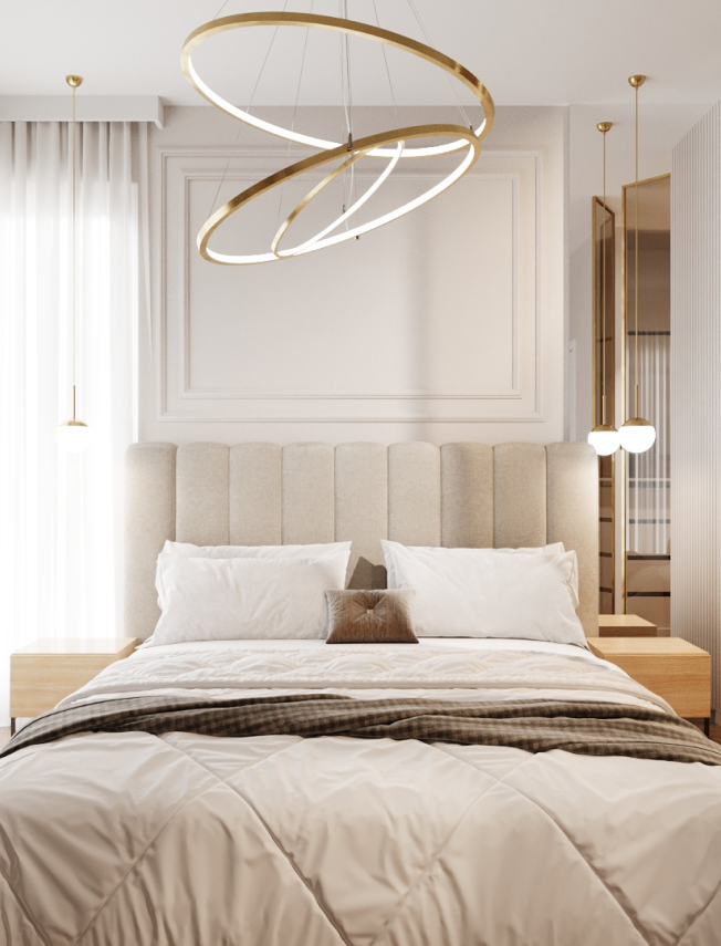 Jasny wystrój sypialnii