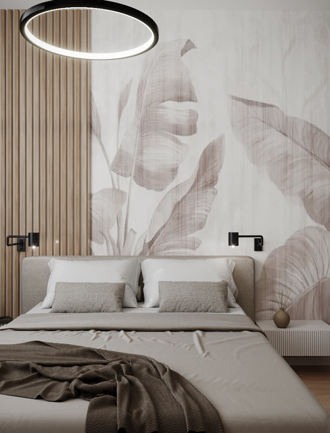 Minimalistyczna jasna sypialnia